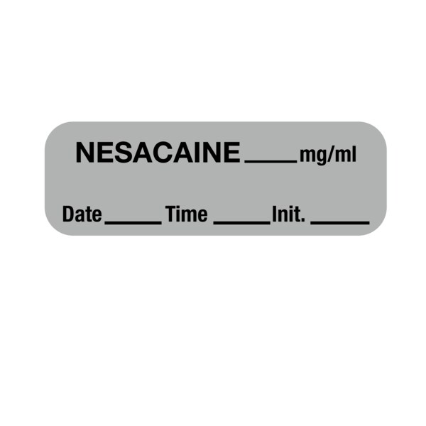 Label, Nesacaine 1/2" x 1-1/2" Gray w/Black